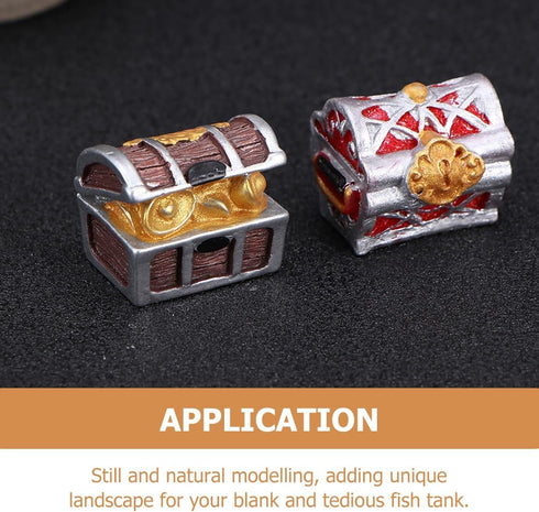 5pcs Pirate Chest Aquarium Decor, Treasure Chest Accessory for Fish Tank Microlandscape