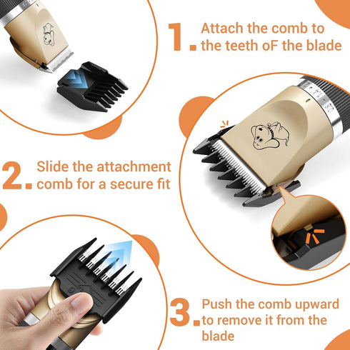 Sminiker Professional Rechargeable Cordless Dogs Cats Horse Grooming Clippers - Professional Pet Hair Clippers