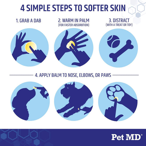 Pet MD Dog Paw Balm, 3-in-1 Moisturizer for Paw, Nose/Snout & Elbow, 2 oz Paw Wax with Shea Butter