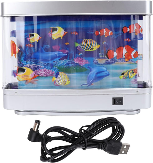 Mock Fish Tank Lamp, Aquarium Mood Lamp Night Light, Desk Decorative Light Fish Artificial Aquarium Night Light