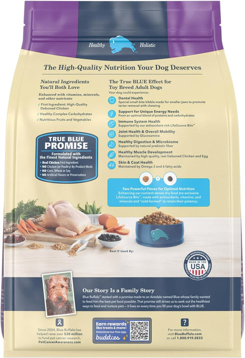 4-lb (Pack 2) Blue Buffalo Life Protection Formula Natural Adult Toy Breed Dry Dog Food, Chicken and Brown Rice