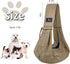 CUBY Dog and Cat Sling Carrier, Hands-Free Reversible Pet Papoose Bag for Puppy, Small Dogs Cats (Khaki, Unadjustable
