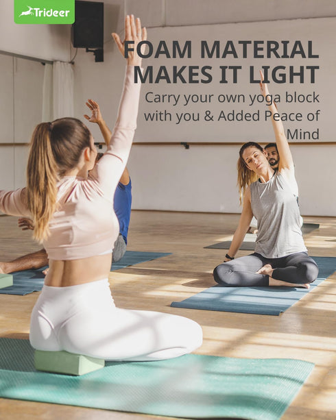 Trideer Yoga Block - Soft Non-Slip Premium Foam Blocks, Lightweight, Odor Resistant, Supportive Yoga Accessories