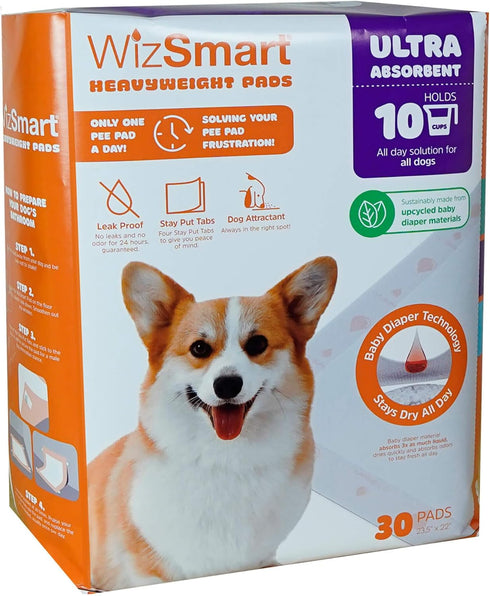 WizSmart Heavyweight Dog Pee Pads for Large Dogs, Puppies, Seniors Ultra Absorbent,