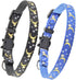 2 PCS Breakaway Cat Collar with Bell, Cute Adjustable Kitten Collars with Accessories (Blue Black)
