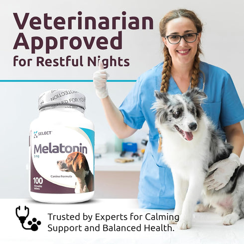 K9 Select Melatonin for Dogs, Calming Treats, Sleep Aid, 3 mg, 100 Vegetarian Capsules