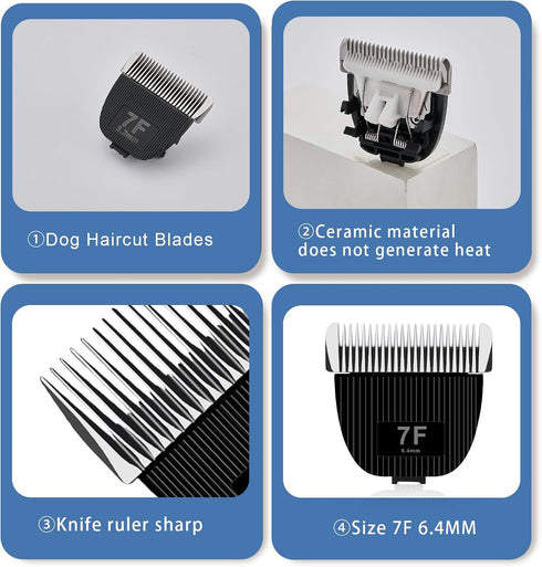 P1 Vacuum,Size-7F 1/8"(3.2mm),Made Replacement Blade for nebot Pro Pet Grooming Kit & Cut Length of Ceramic Blade