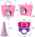 Kids Bike Basket Set for Girls, Handlebar Basket with Unicorn Bracelet, Bell, Streamers, and Sunglasses