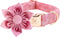 Elegant Little Tail Pink Girl Dog Collar for Female Dogs, Adjustable Pet Collar with Flower Gift for Large Dogs