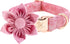 Elegant Little Tail Pink Girl Dog Collar for Female Dogs, Adjustable Pet Collar with Flower Gift for Large Dogs
