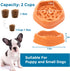 Slow Feeder Dog Bowls Non Slip Puppy Bowl Durable Dog Puzzle Feeder Dog Food Bowls for Puppy and Small Dogs, BPA Free, 2 Cups, Orange