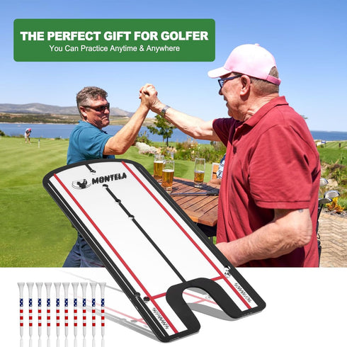 Montela Golf Putting Mirror, Portable Training Aid for Golf, Alignment Mirror Practice Trainer for Beginners