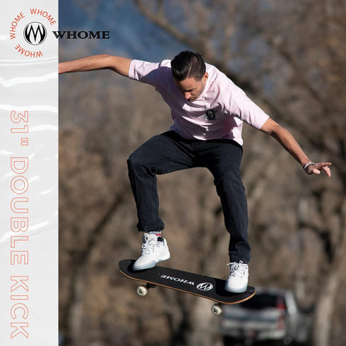 WHOME Skateboards for Adults/Kids, 31"x8" Pro Standard Complete Skateboard, 8-ply Alpine Maple Deck, ABEC-9 Bearings