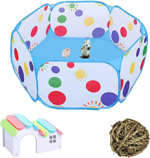 Portable Hamster Playpen for Small Animals Breathable Pet Playpen Outdoor/Indoor Exercise Fence