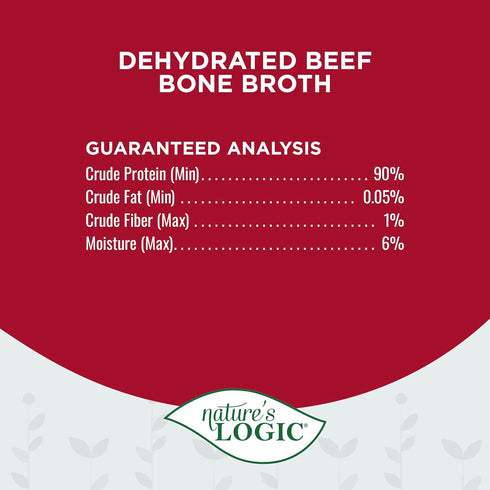 Nature's Logic Dehydrated Bone Broth Powder, 100% Natural Dog & Cat Topper, 6oz