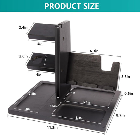 smocchy Pistol Rack for Gun Safe, Wooden Handgun Rack Holder for Gun, Wood Phone Docking Station with Magnetic Groove