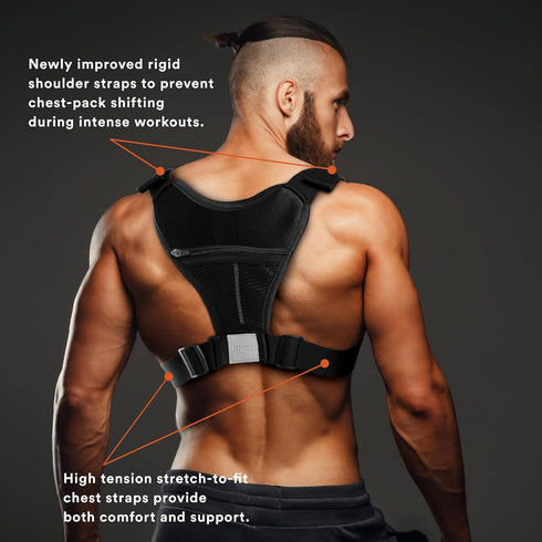 Fitdom Tactical Inspired Sports Utility Chest Pack - EDC Rig Pouch Vest with Built-In Phone Holder for Workouts