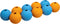 Amazon Basics Rubber Fetch Toy Dog Balls, 2.5-Inch, 10-Pack, Blue and Orange