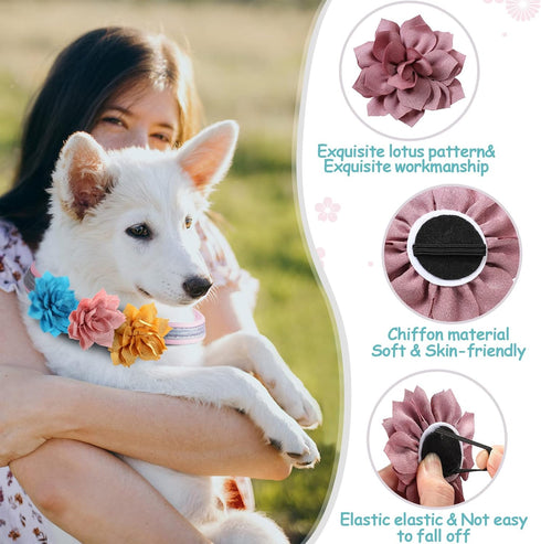 20 Pieces Dog Collar Flowers, Multi Color Pet Flower Bow Ties for Grooming Cat and Dog Accessories