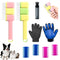 Jeyermier 9 PCS Pet Grooming Brush Set,Self Cleaning Pet Hair Removal Comb,Pet Hair