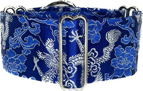 Extra Soft Martingale Dog Collar and Leash Set for Greyhound Saluki Whippet (2" Wide, L 14"-18")