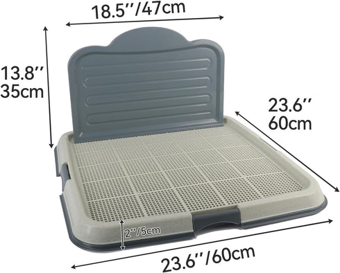 23.5"x23.5" 4 PAWISE Male Dog Pee Pad Holder with High Wall, Indoor Potty Tray for Medium/Large Dogs, Reusable Large