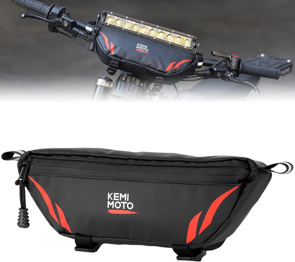 KEMIMOTO Universal Waterproof Motorcycle Handlebar Bag, Front Storage Bag for Electric Dirt Bike