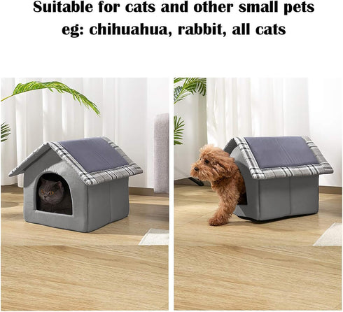 Hollypet Cozy Pet Bed House, Warm Cave Sleeping Bed for Puppy Nest, Cats and Small Dogs, Gray