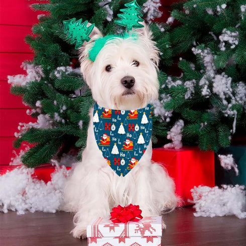 4 Pack Set Holiday Dog Bandanas, Adjustable Halloween Thanksgiving Christmas New Year Holiday Party Pet Decorations
