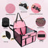 PetsHome Dog Car Seat, Upgrade Foldable Booster Seat with 12 PVC Tubes, Waterproof for Small to Medium Dogs (Pure Pink)