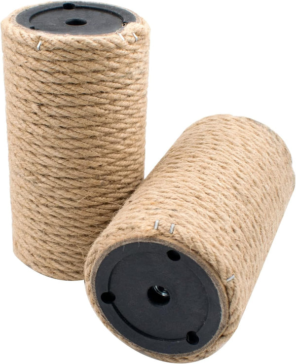 2 Pack Cat Scratching Posts - Jute Rope Replacement Scratcher Refill for Cats Cube Tower Interactive Toys