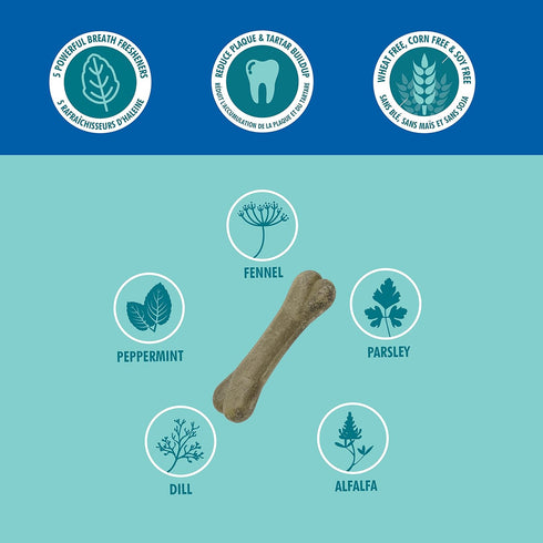 Bone-A-Mints All Natural Wheat-Free Breath Freshening Bone, 8.58-Ounce, Medium, 6-Pack