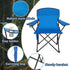 BTinoe Camping Chair with Cup Holder,Blue Folding Chairs for Outside,Oxford Cloth Beach Chair,Heavy Folding Chair