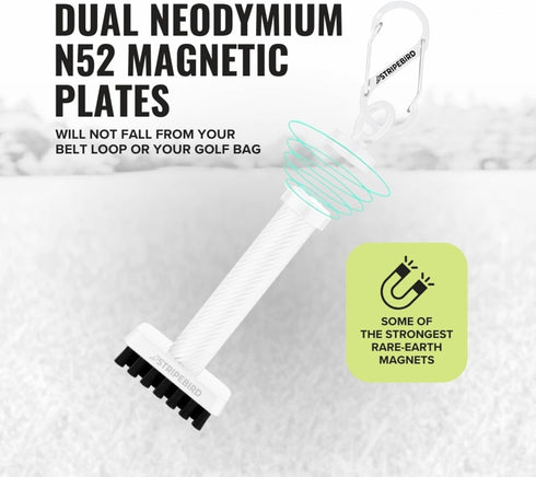 Magnetic Golf Club Brush, Detachable Groove Cleaner with Premium Nylon Bristles for Golf Accessories