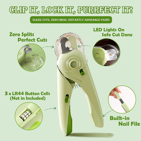 Lifmegik Trimmer Self Cleaning Cat Brush for Shedding, LED Light Nail Clipper, Nail Clipper and Nail File, Slicker