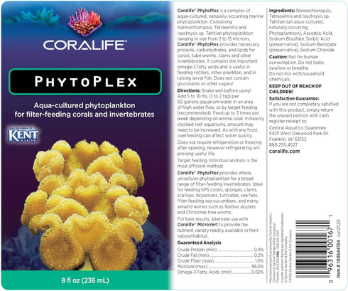 Coralife Saltwater Fish Tank Aquarium Phytoplex - Aqua Cultured Phytoplankton, 8 oz