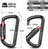 FresKaro 3inch Auto Locking Carabiner Clips, Heavy Duty Aluminum Keychain, Solid D Shape
