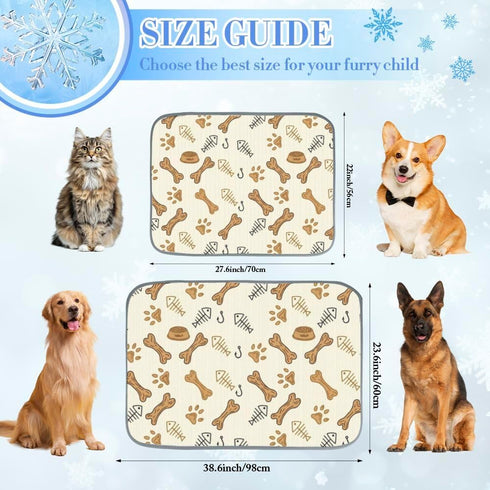 Generic 28" X22" Cooling Pet Mat Ice Silk Cooling Mat for Dogs Outdoor Simple Hibiscus Kennel Dog Bed Washable Crate