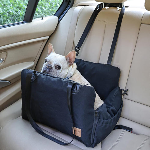 33 lbs VVICOGARD Dog Car Seats for Small Dogs, Removable Airbag Design Black Washable Pet Booster Seat with Thick