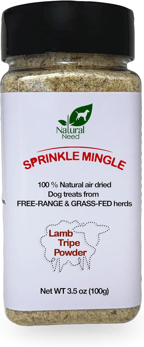 Sprinkle Mingle All Natural 100% Lamb Tripe Topper with Probiotics for Dog Food, 3.5oz