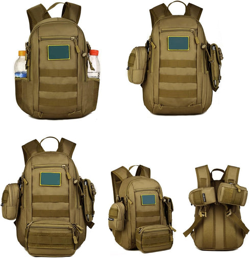 HUNTVP 10L/20L Mini Daypack Military MOLLE Backpack Rucksack for Tactical Assault, Hunting, Camping, Trekking