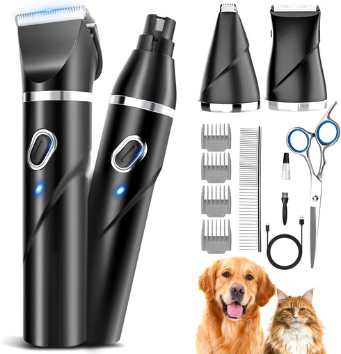PAPMINI 4 in 1 Dog Grooming Kit for Thick Hair, 2000mAh Heavy