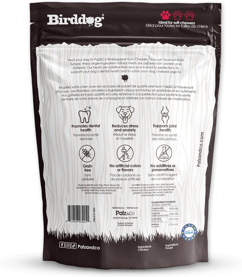 20 Pack Palz&Co Chicken Sausage Dog Treats - of All-Natural Grain-Free Chews for Dogs, Supports Dental Health & Hip