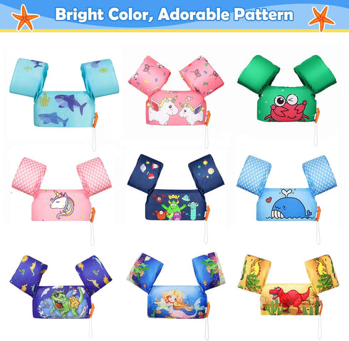 20-30-40-50lbs, Swimming MoKo Swim Arm Band for Kids Toddler Swim Vest Cute Cartoon Wings Pool Floats Sleeve Children