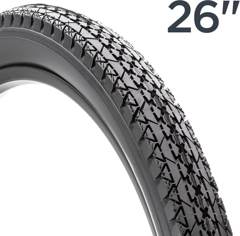 Schwinn Replacement Bike Tire, Cruiser Hybrid Bicycle Tires, Smooth Tread, Black with Kevlar Bead