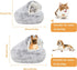 Small Dog Bed, Donut Cuddler Nest Warm Soft Plush Faux Fur Washable Dog Bed, Non-Slip Bottom for Medium Small Dogs,
