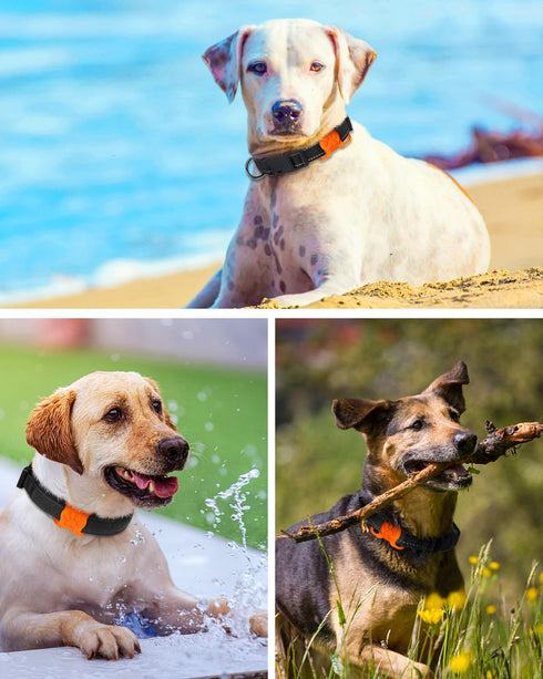 Dynmeow Airtag Dog Collar Holder, Stretchy Silicone for Medium and Large Dogs, Anti-Lost Compatible with 1.2 and 1.5