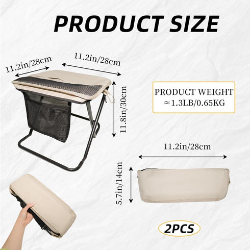 XOMIUHL 2PCS Backpack 8 Foldable Stool, Handbag Style Pocket Foldable Chair, Collapsible Camping Chairs with Sling Bag