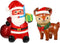 Christmas Aquarium Decoration, 2pcs Santa Claus Reindeer Figurines Resin Ornament for Holiday Fish Tank