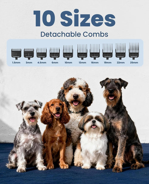 oneisall Dog Clippers for Grooming for Thick Heavy Coats/Low Noise Rechargeable Cordless Pet Shaver with Stainless